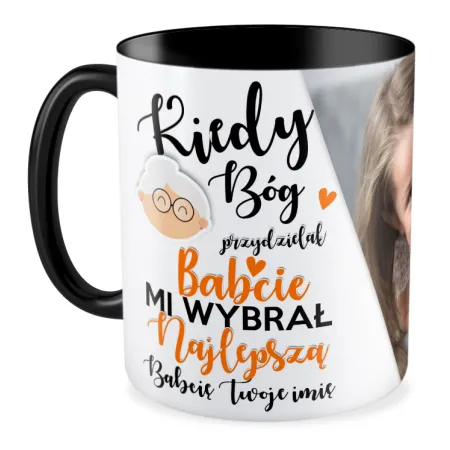 FOTO Kubek czarny 330ml dla BABCI